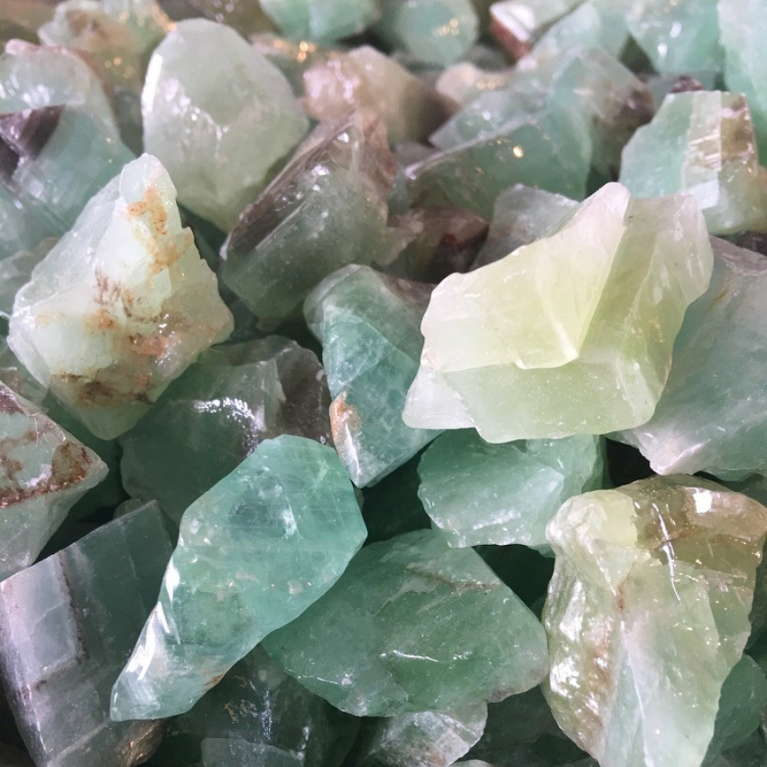 Green Calcite Rough Cut Crystal